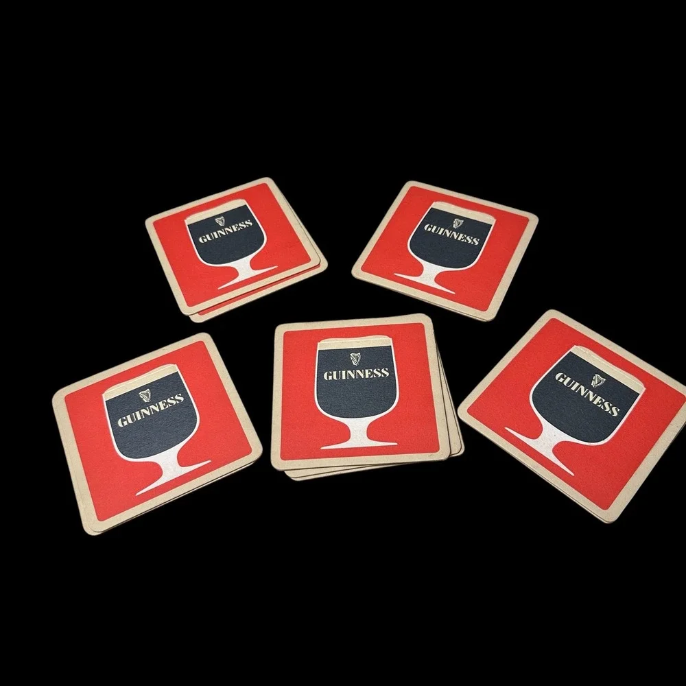 Vintage Guinness Beer Coasters Set 11 Double Sided Stout Advertising Cardboard